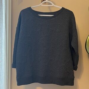 Jessica grey crewneck with rose embroidery details